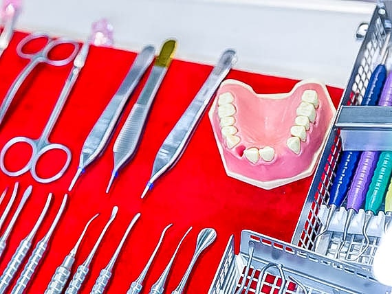 dental tools and dentures
