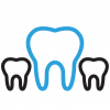 vector icon of three teeth