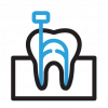 vector icon of root canal