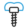 vector icon of a dental implant